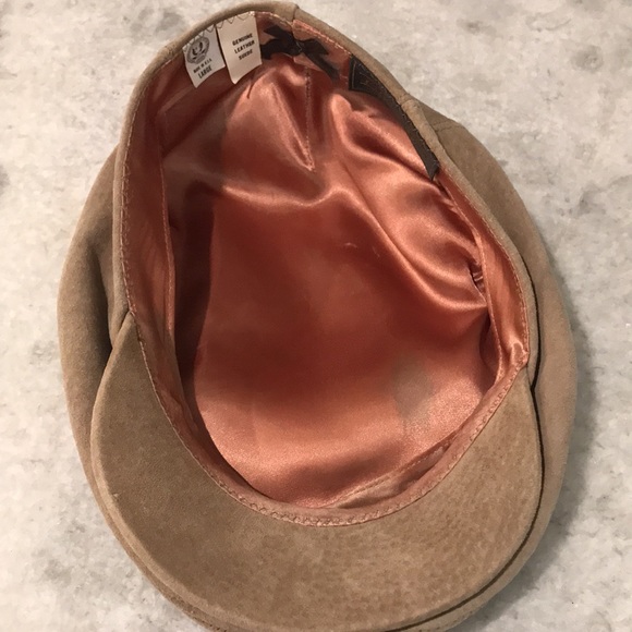 Eddie Bauer Leather Golf Hat Vintage Newsboy Celtic Gatsby Cap Brown L Made USA - Picture 7 of 8